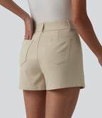 Short tailleur taille haute avec poches