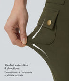 Pantalon cargo ajusté uni taille haute DayStretch avec poches zippées