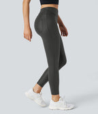 Softlyzero™ Legging Travail Taille Haute Tissu Enduit Poche Latérale Arrière