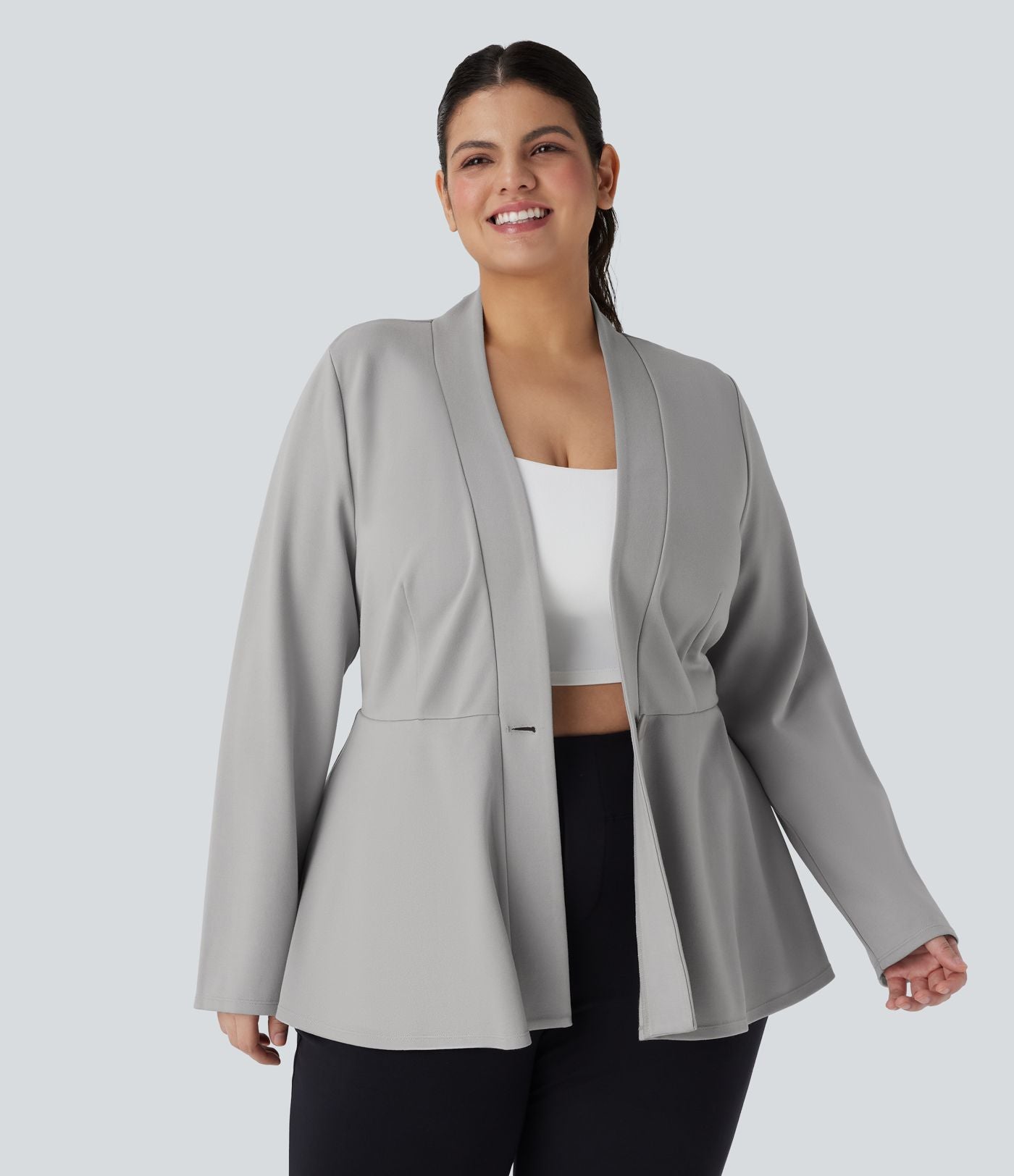 Veste de travail basque devant unique col V grande taille