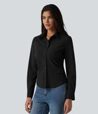 Chemise casual infroissable à manches longues et séchage rapide