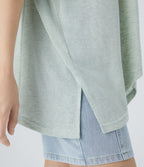 Top Casual Oversize Asymétrique Ourlet Fendu Transparent