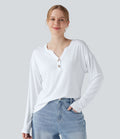 T-shirt col Henley à manches longues