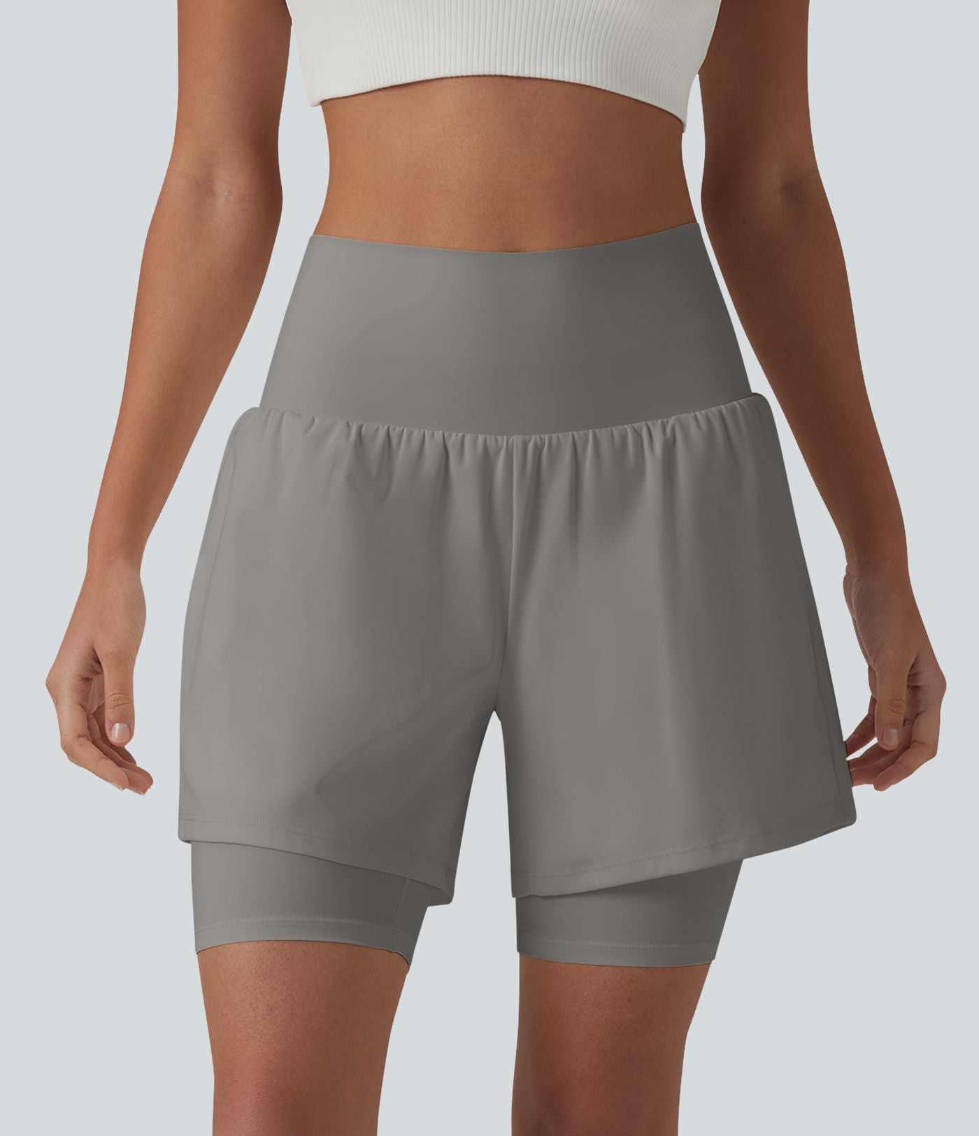 Short de yoga SoftlyZero™ Airy 2-en-1 taille ultra-haute effet frais InstantCool 17,5 cm avec poches
