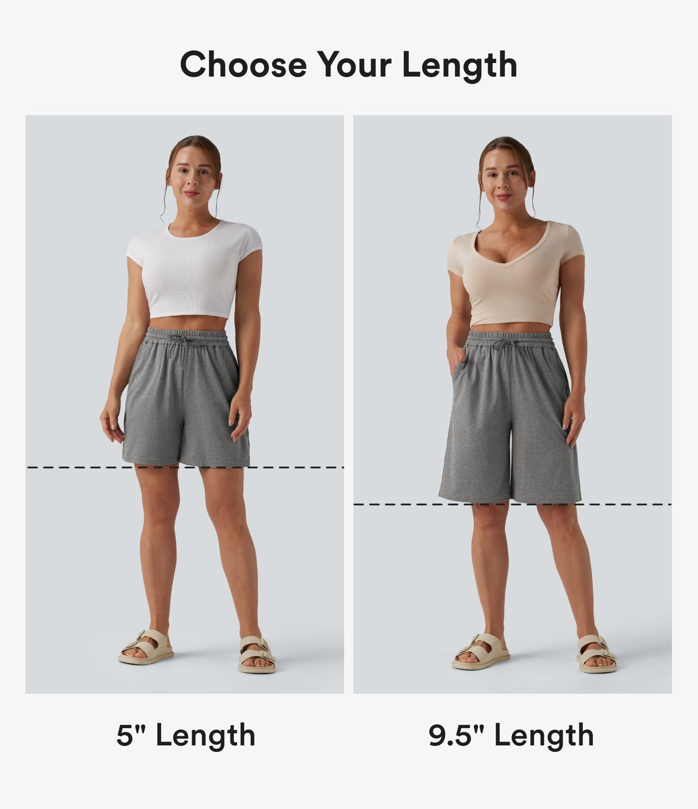 Short ample décontracté taille haute avec cordon de serrage 12,5 cm et poches