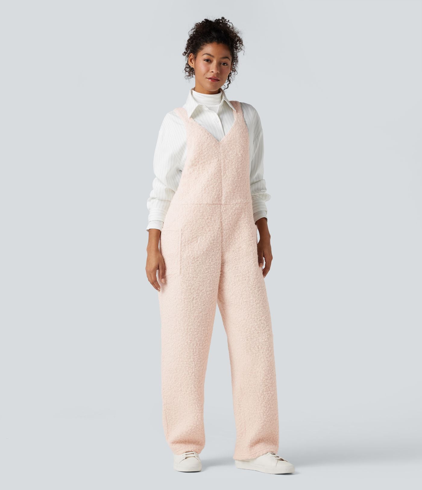 Salopette teddy col V avec poches
