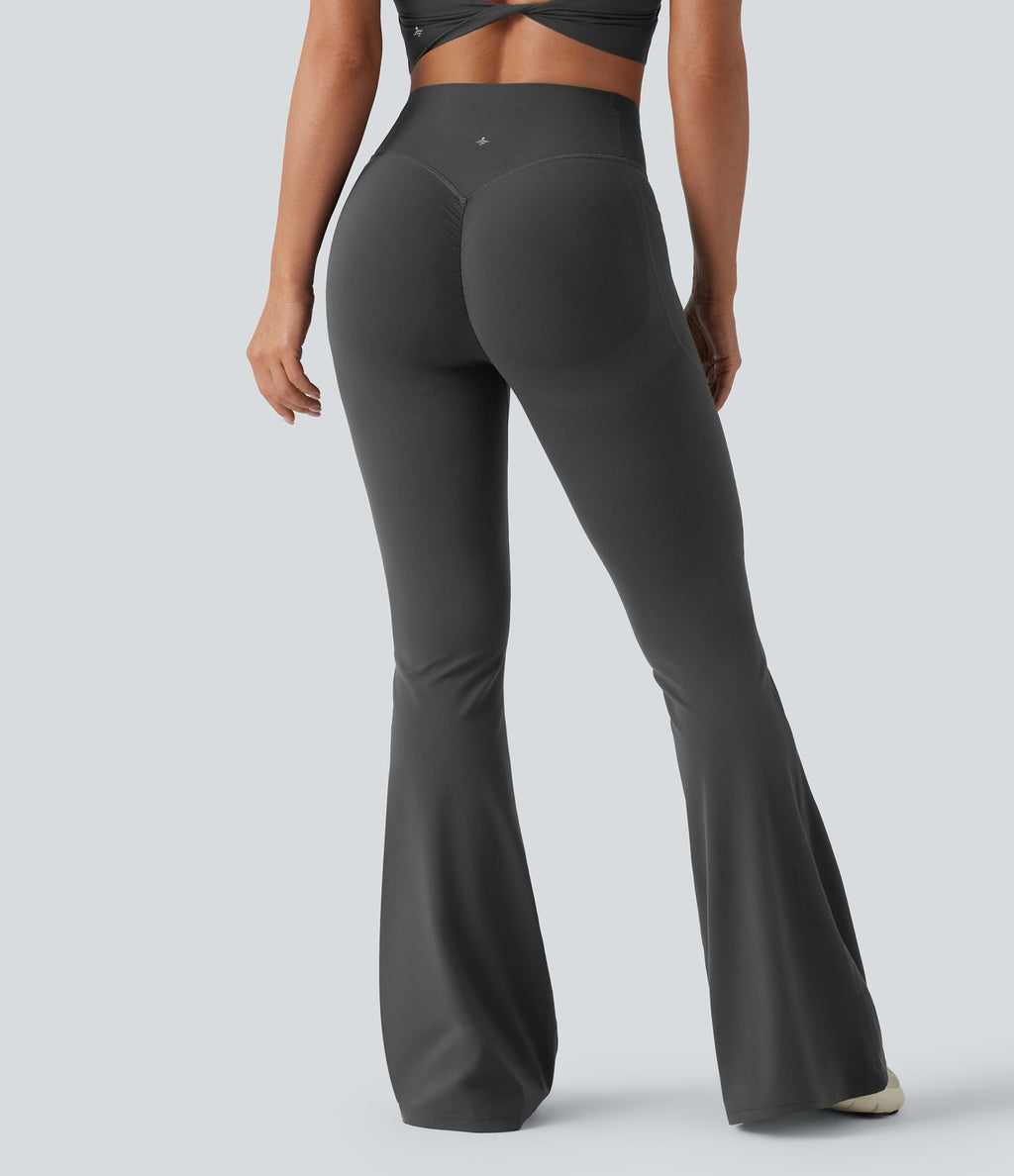 Halara UltraSculpt™ Legging yoga évasé gainant push-up taille haute à fronces avec poches