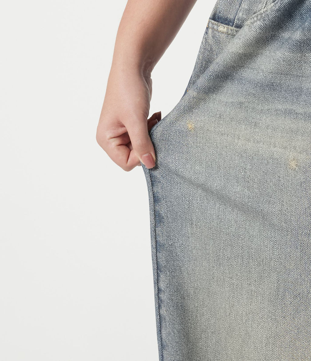 Pantalon jogging grande taille en molleton French Terry effet jean avec poches