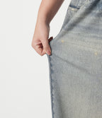 Pantalon jogging grande taille en molleton French Terry effet jean avec poches