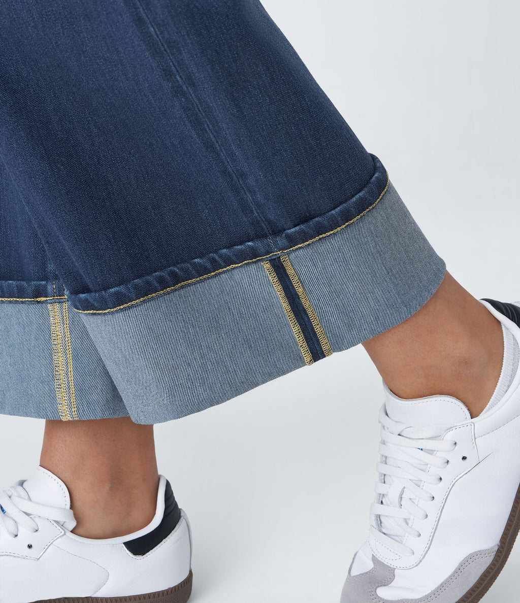 Halara Flex™ Jean Larges Taille Haute Ourlet Roulotté Multiples Poches