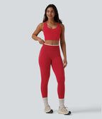 Brassière de sport yoga SoftlyZero™ Plush maintien léger dos nageur col U avec soutien-gorge intégré et poche