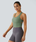 Softlyzero™ Plush Plus Débardeur Yoga Crop à Col U Plongeant Dos Nu Dos Nageur Découpé - UPF50+