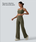 SoftlyZero™ Pantalon yoga coupe droite gainant taille haute à fronces - UPF50+