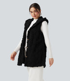 Gilet sherpa à capuche