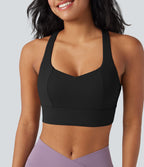 Brassière de sport yoga soutien souple dos nageur à bretelles croisées bonnets A-C