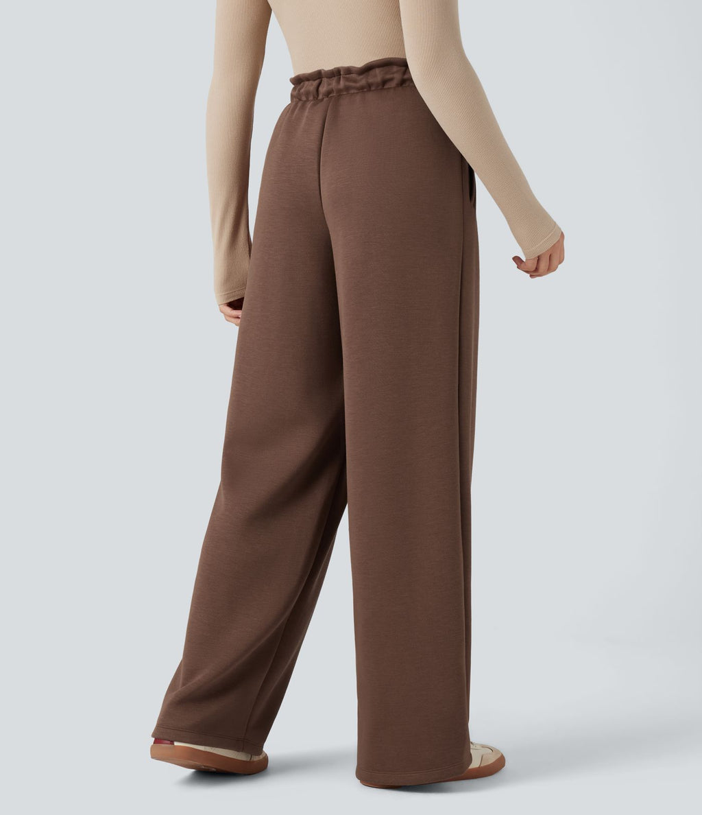 Pantalon décontracté SpacerTek™ taille haute effet baggy, avec cordon de serrage et poches