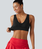 Brassière de sport OneForm Seamless Flow sans couture à col V, maintien léger, pour le yoga