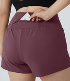 Short 8,8cm Sport Grande Taille 2 en 1 avec Poches Arrière et Poches Latérales Cachées