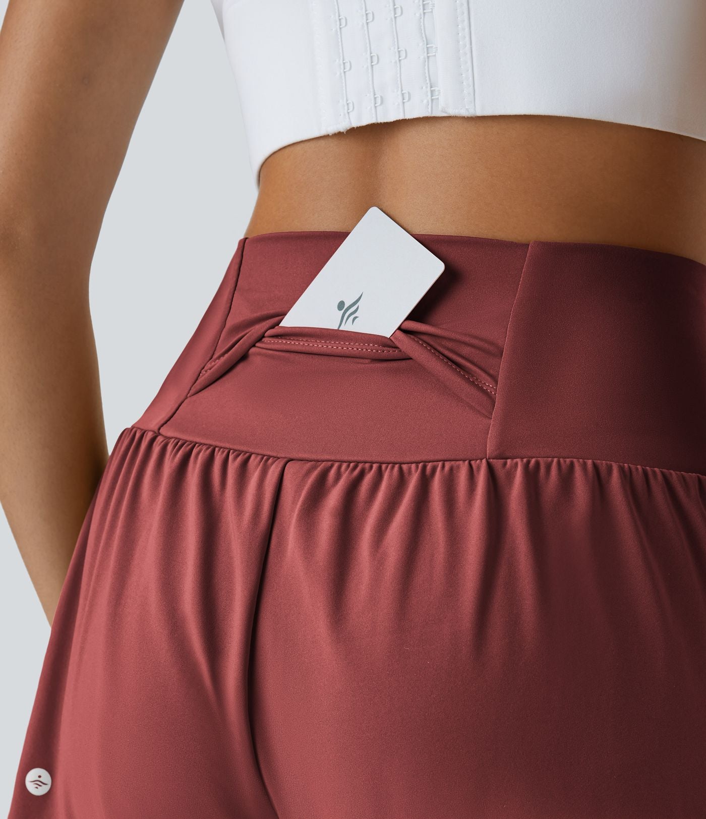 Short 7,5cm Yoga 2 en 1 Super Taille Haute Poches Arrière Poches Cachées Latérales