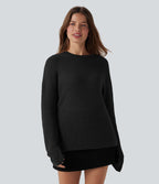 Pull casual épaules tombantes manches longues