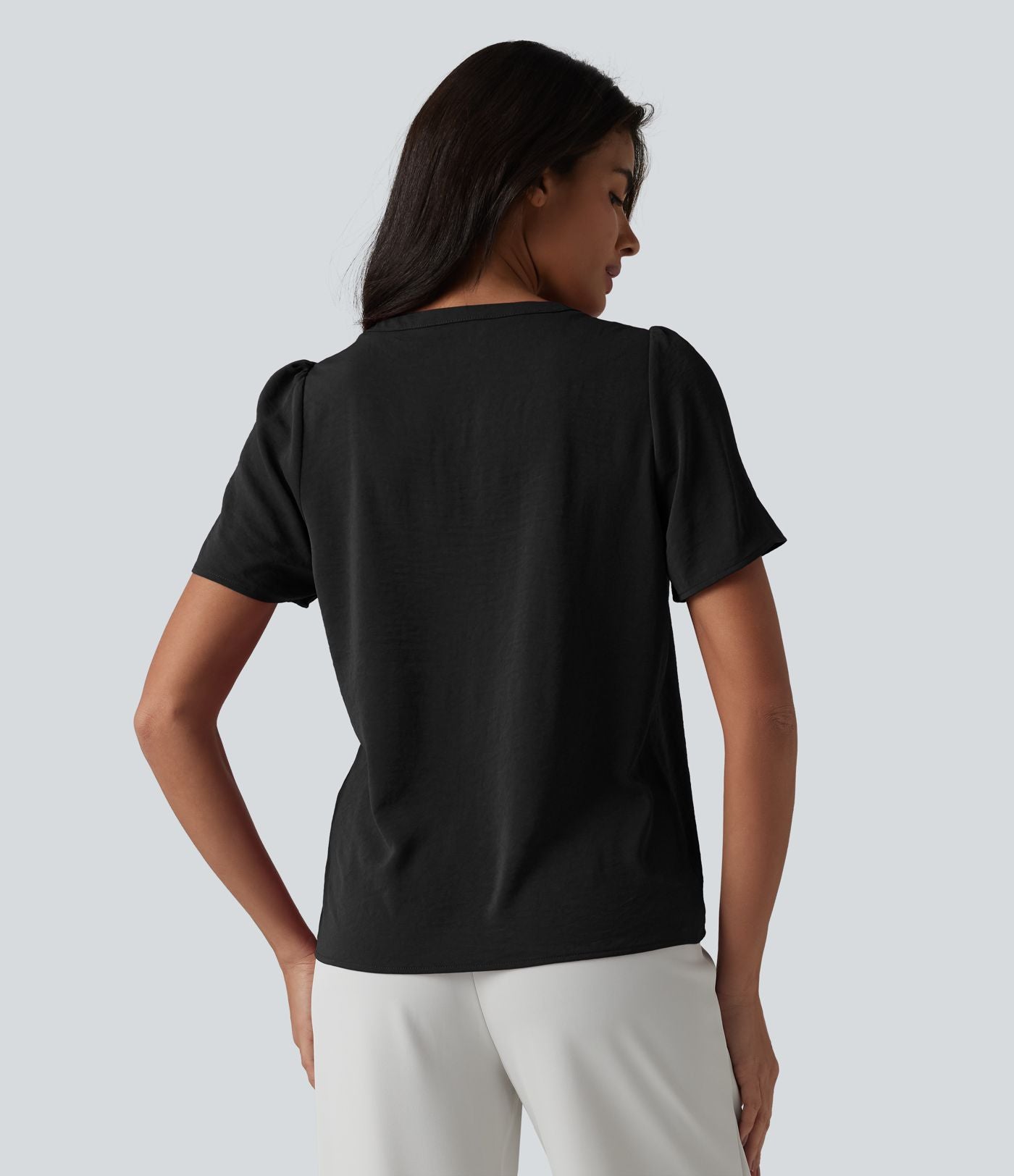 Haut tailleur col V manches courtes