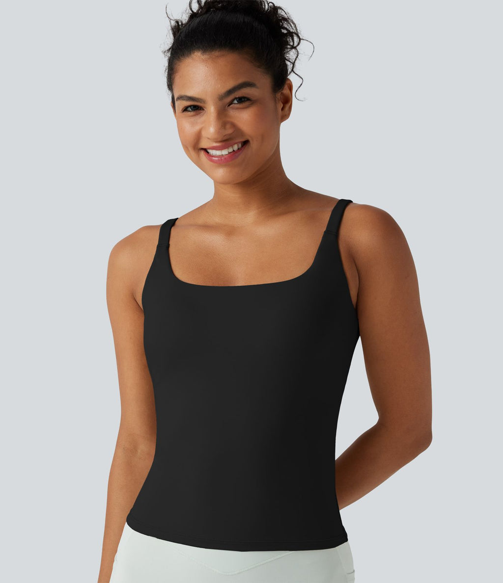 Débardeur de sport effet lissant sous les bras avec dos en V et brassière intégrée