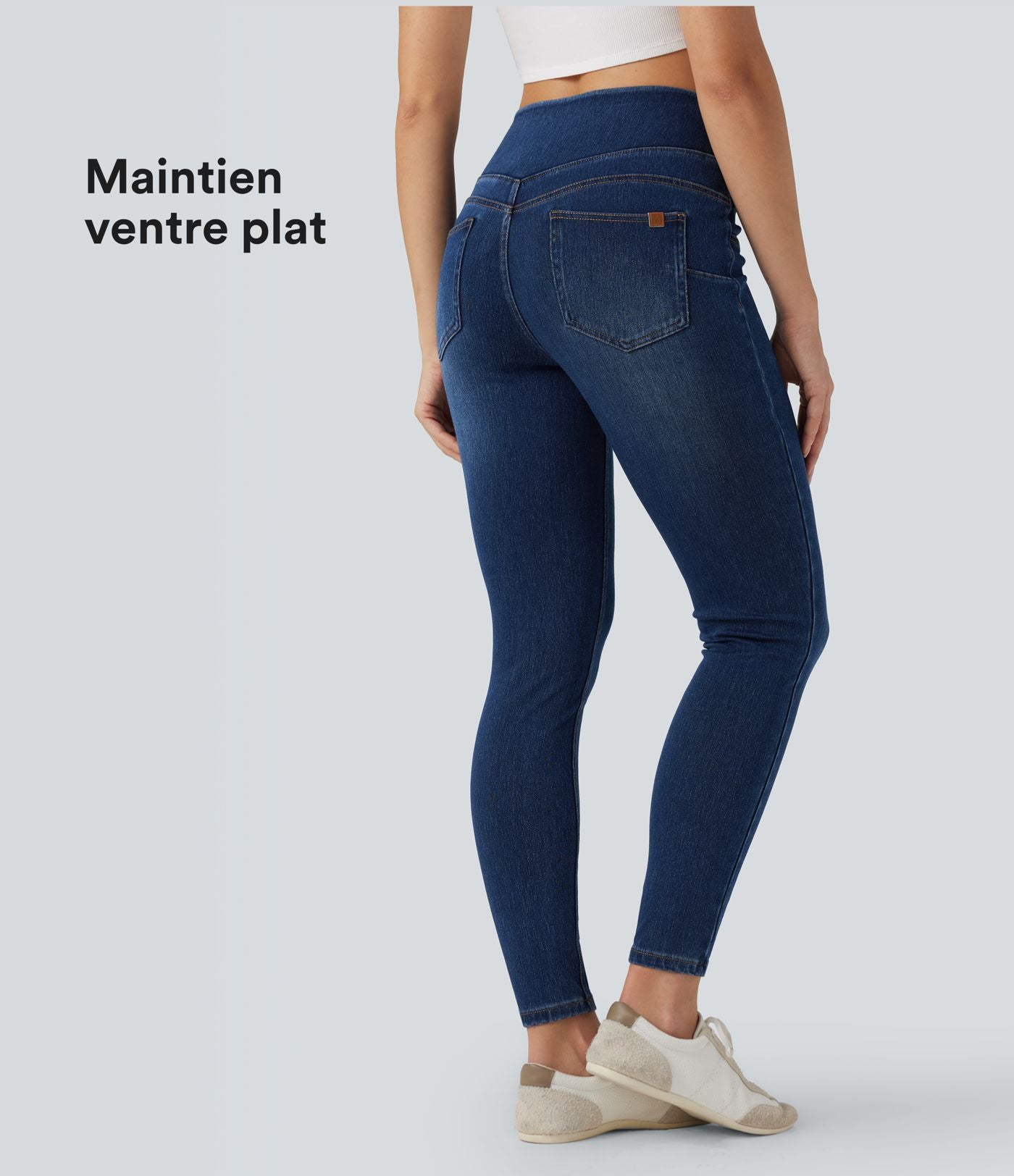 Legging skinny 7/8 en denim Halara Flex™ taille haute gainant avec poches