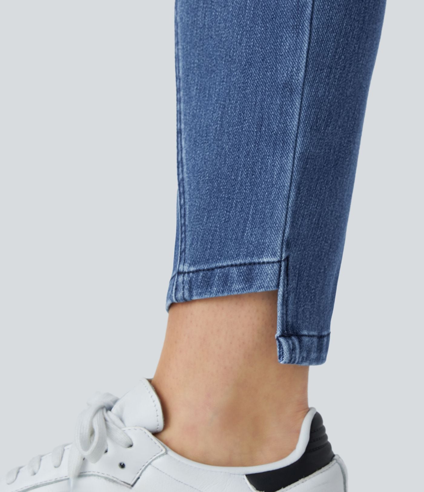 Jean skinny 7/8 décontracté taille basse Halara Flex™ avec poches zippées