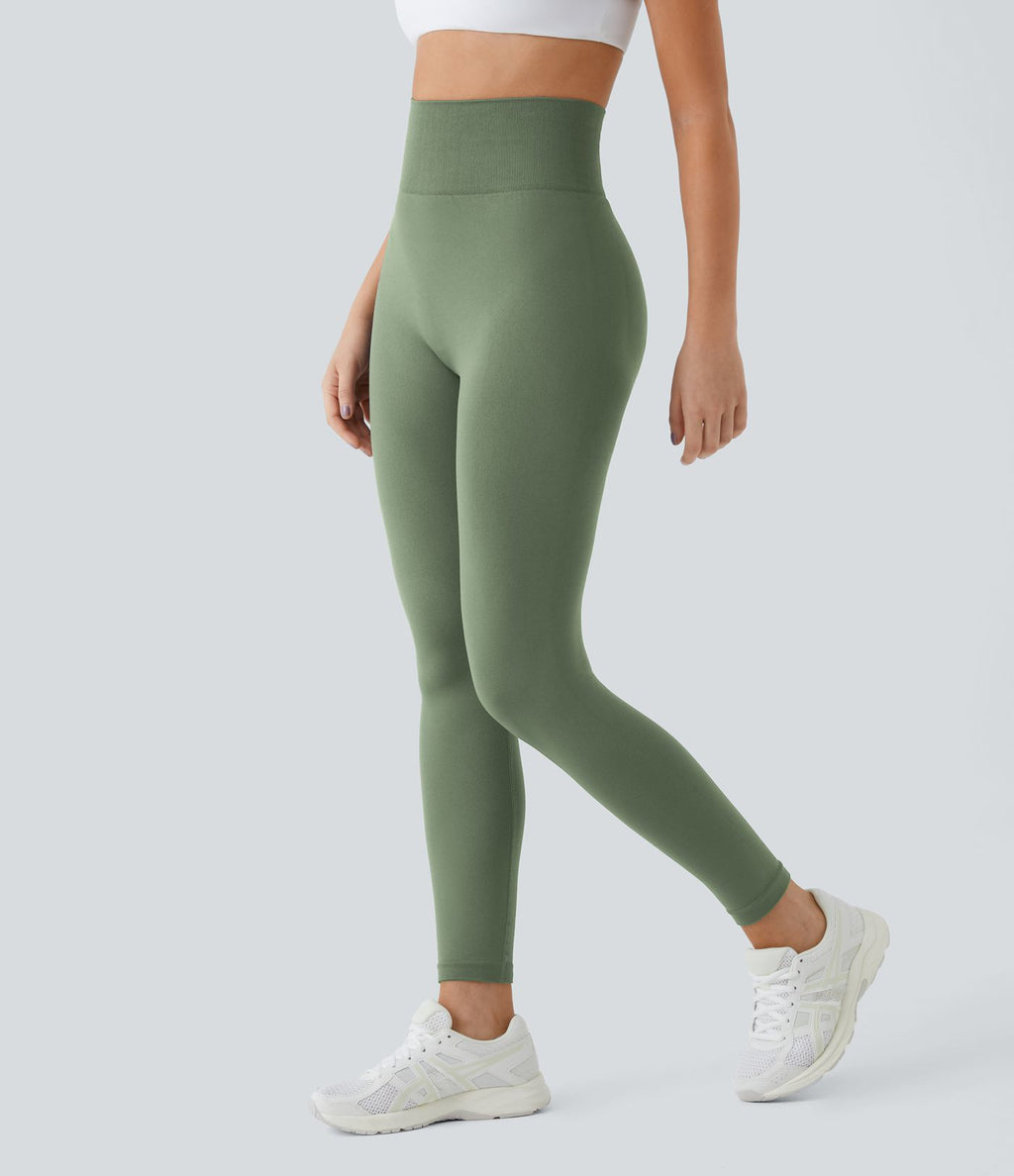Legging taille haute froncé uni sans couture OneForm Seamless Flow