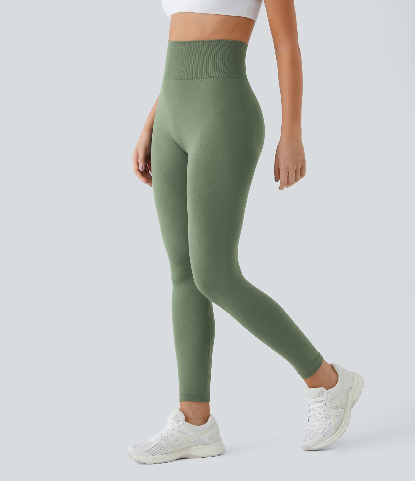Legging taille haute froncé uni sans couture OneForm Seamless Flow