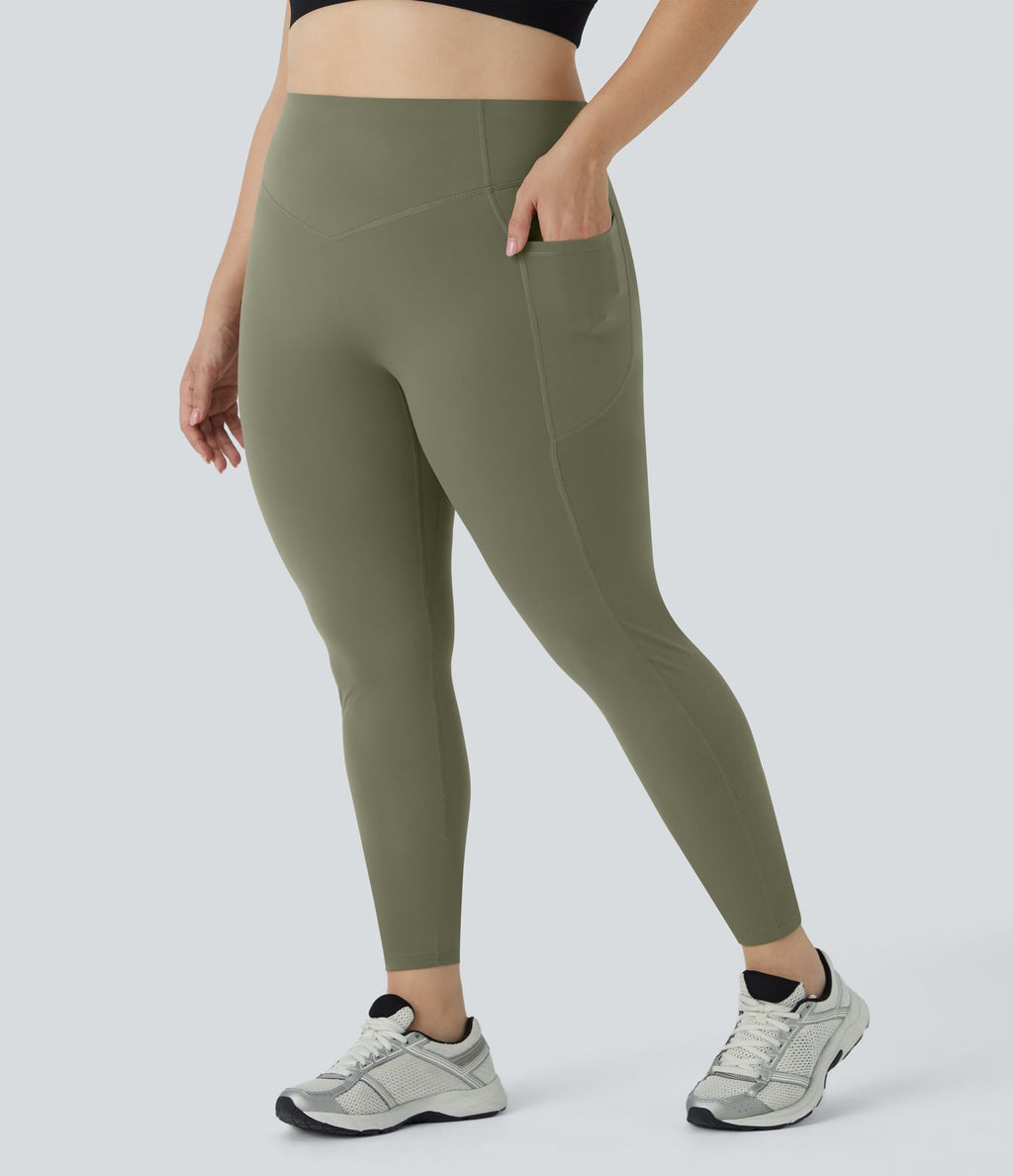 Legging d'entraînement gainant galbant taille haute grande taille avec effet scrunch et poches Halara UltraSculpt™