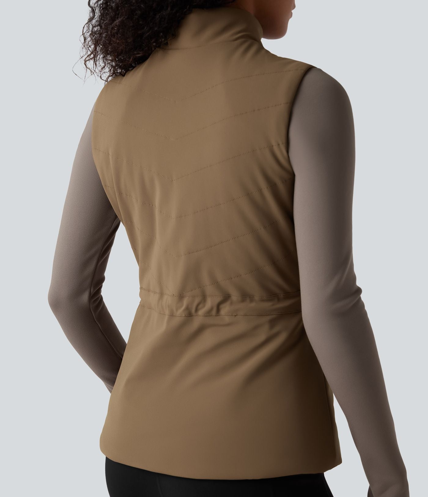 Veste polaire PuffFlex 3-en-1 à col montant et manches longues avec passe-pouces et gilet matelassé avec poches