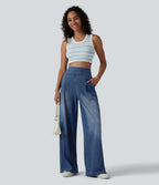 Jean large Halara Flex™ délavé décontracté, taille haute, à poches