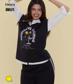 T-shirt casual Halara X Smiley® col V à manches courtes