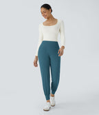 Jogging Casual Uni Taille Haute Poche Latérale