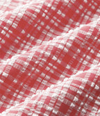 Pantalon décontracté à carreaux froissés taille haute avec poches