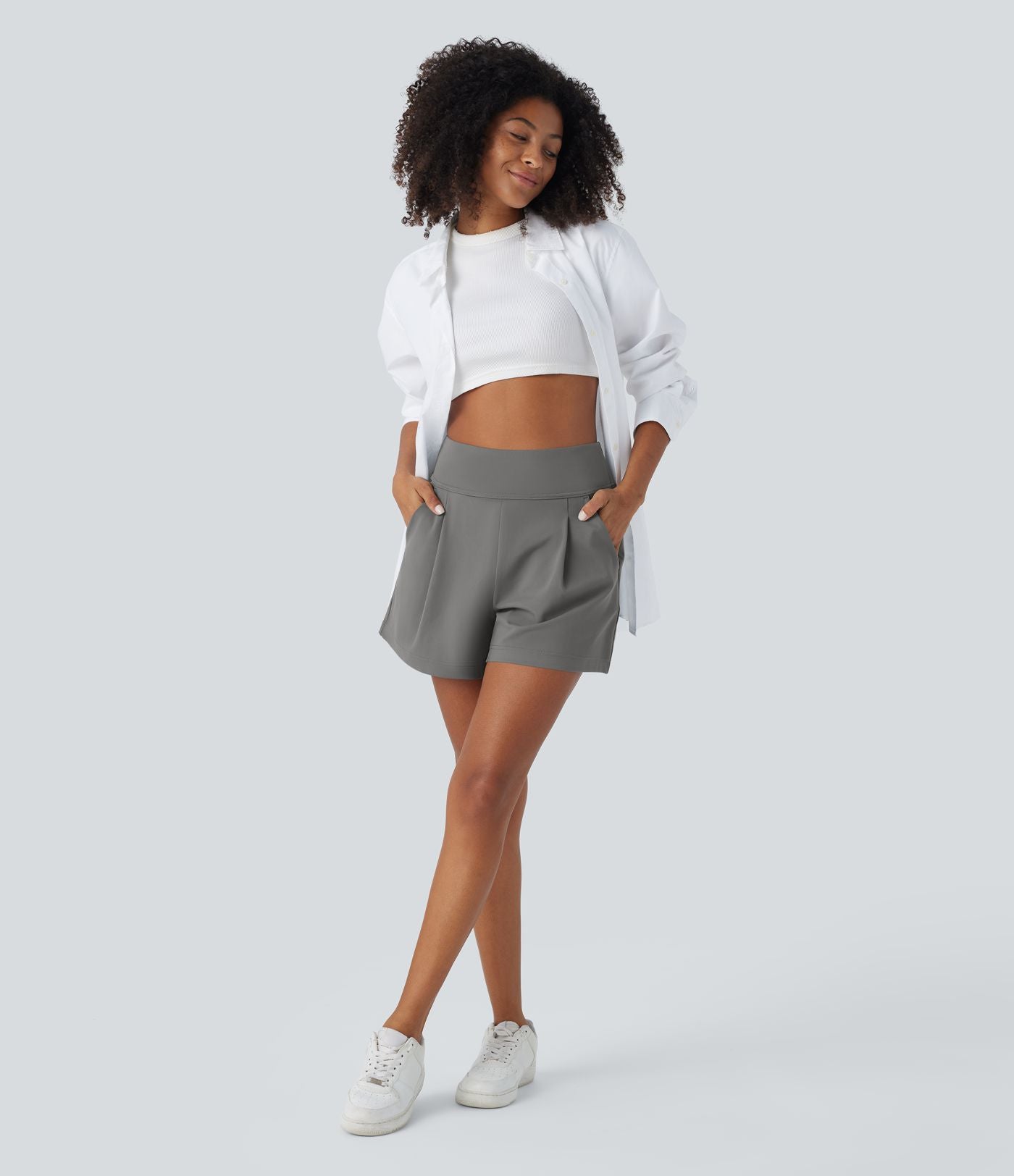 Short de travail large taille haute DayStretch avec poches