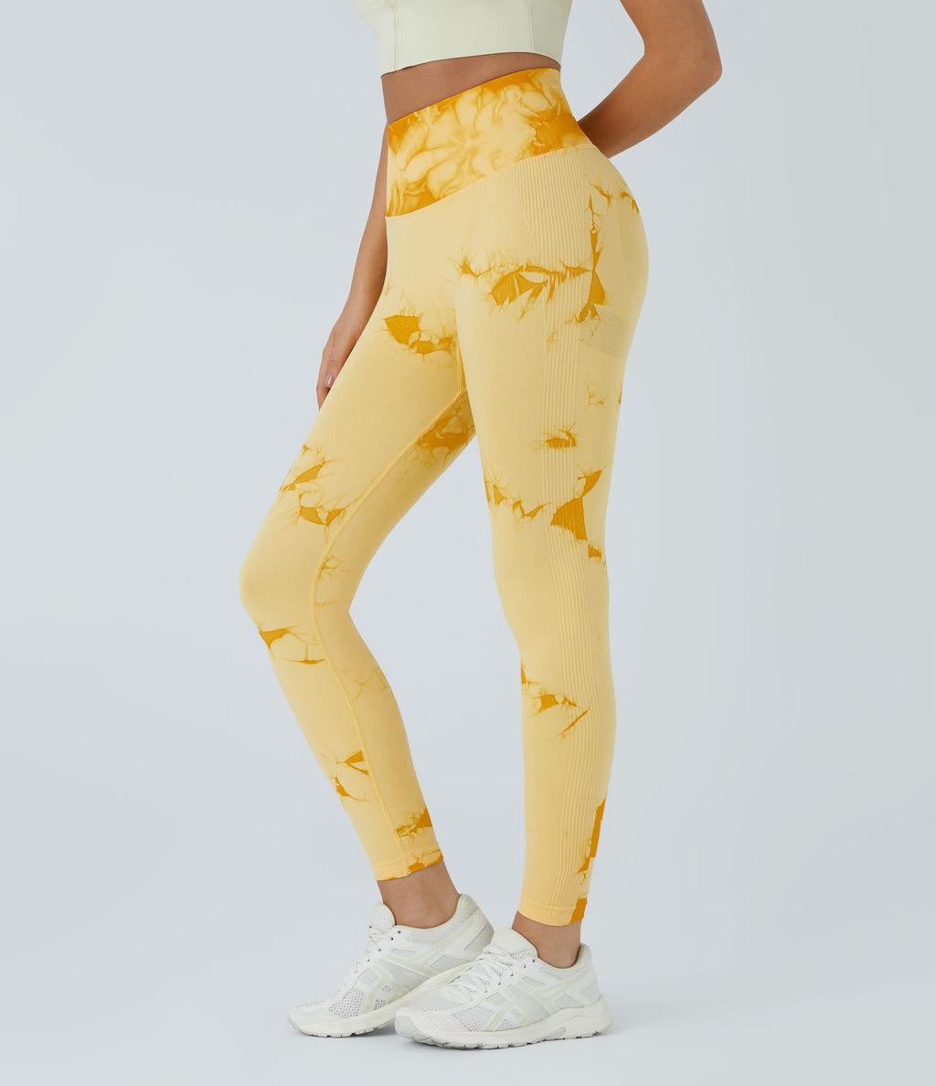 Legging yoga taille haute tie-dye sans couture OneForm Seamless Flow
