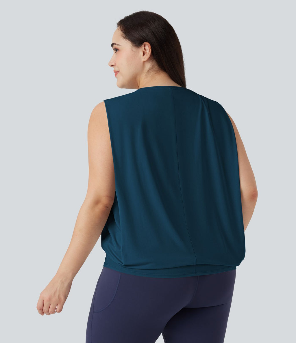 Débardeur yoga grande taille col rond Cool Touch - UPF50+