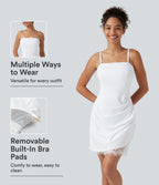 Robe nuisette mini avec brassière intégrée et dentelle contrastante en SoftlyZero™ Airy à effet frais InstantCool, protection solaire UPF50+