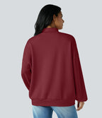Sweatshirt casual col montant coupe décontractée avec poches