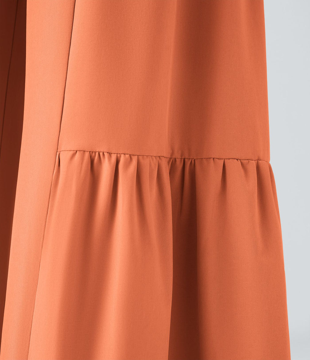 Breezeful™ Pantalon Large Casual Taille Haute Froncé à Nouer Devant et Dos Fluide Séchage Rapide