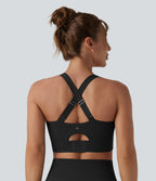 Brassière de sport push-up maintien moyen bretelles croisées ajustables Halara UltraSculpt™ bonnets E-G