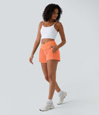 Breezeful™ Shorts 10cm Yoga Séchage Rapide 2 en 1 Taille Haute Poches Latérales Croisées