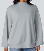 Sweatshirt casual col montant coupe décontractée avec poches