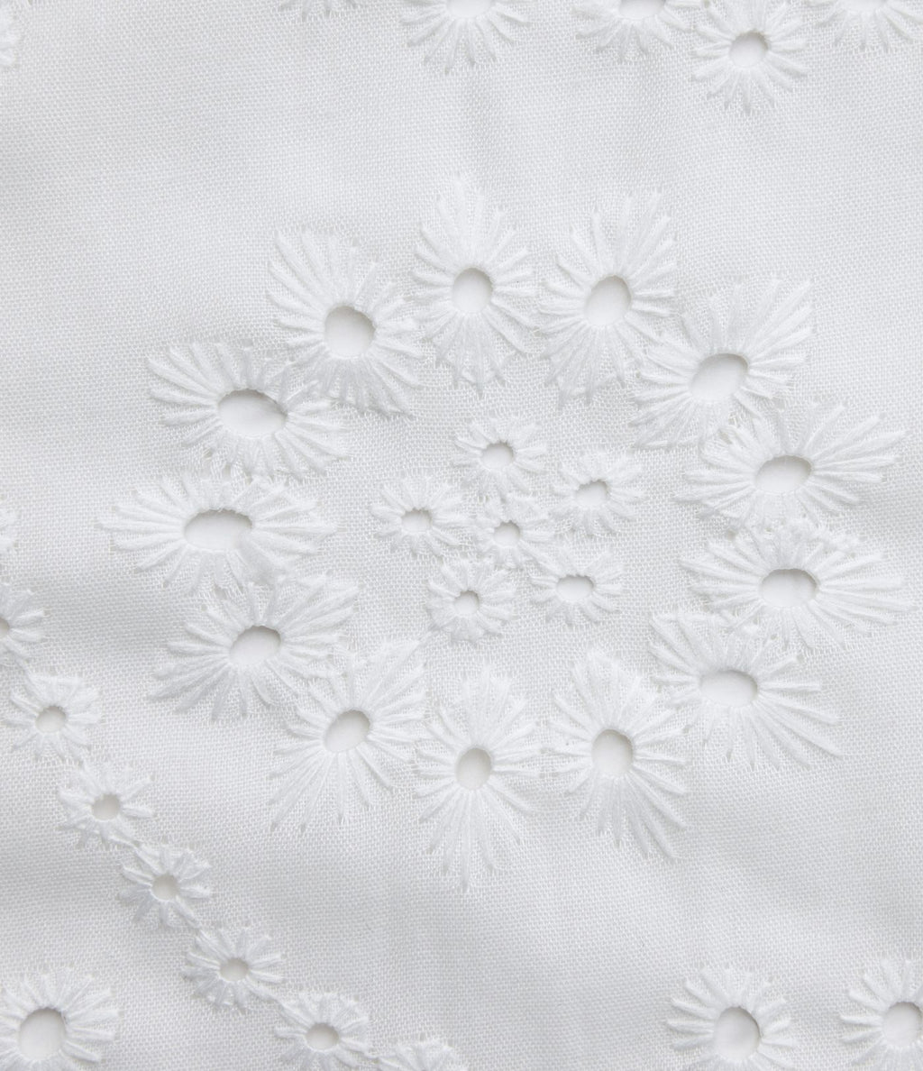 Jupe évasée plage broderie anglaise taille haute