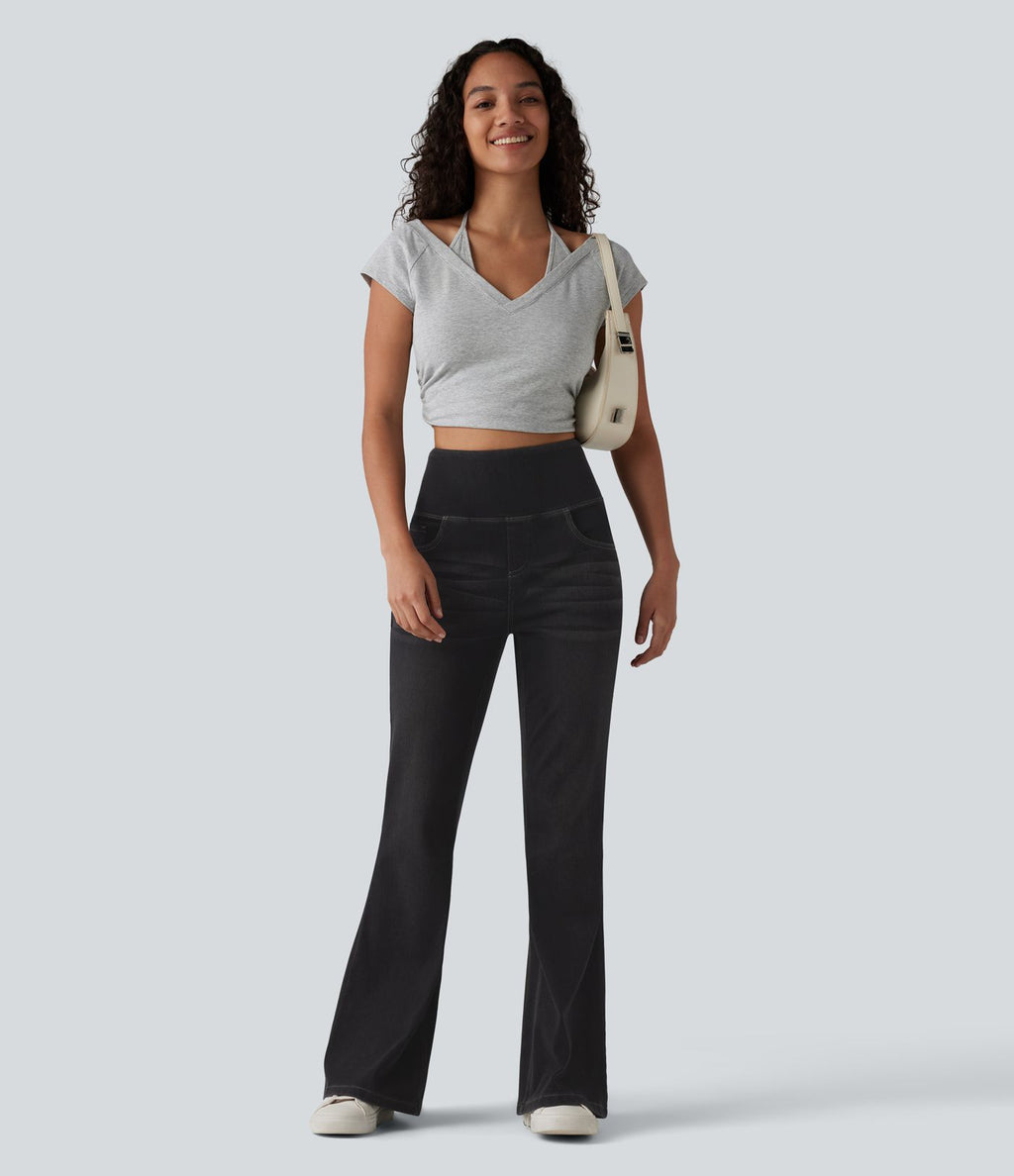 Jean évasé taille haute Halara Flex™ avec poches