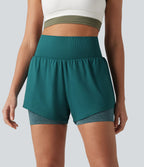 OneForm Short de sport 2-en-1 sans couture taille haute 10 cm avec poche