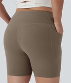Short cycliste 17,5 cm d'entraînement gainant taille haute grande taille avec poches Halara UltraSculpt™