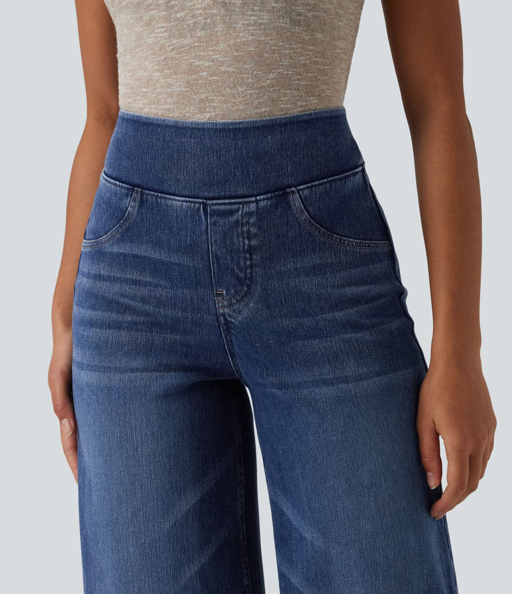 Jean large décontracté Halara Flex™ taille haute gainant avec poches